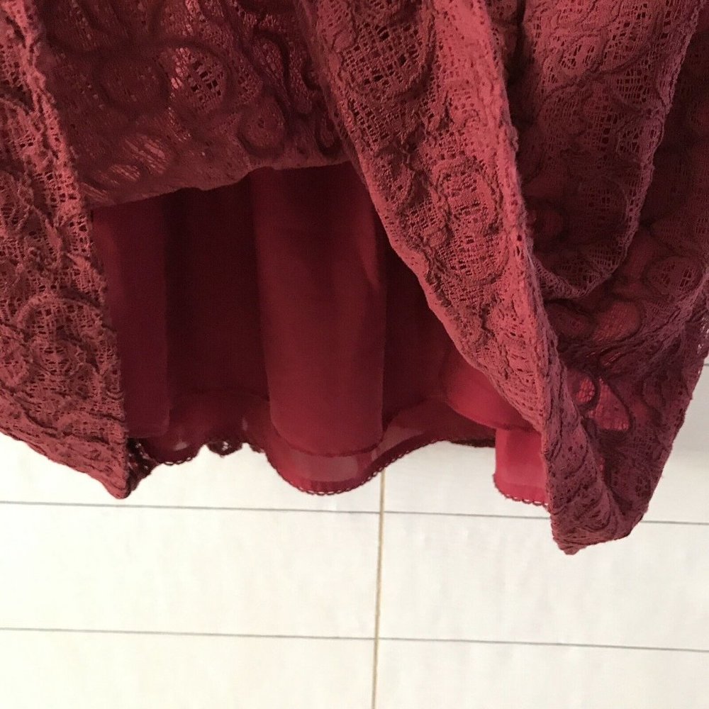 Anthropologie Moulinette Soeurs Carmindy Dress Red Lace Sleeveless - Picture 6 of 10